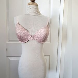 Anne Klein Pink Zebra Pattern Soft Underwire T Shirt Bra Women's Size 36B